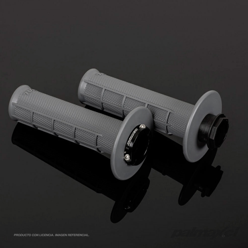 Puños MX Lock-On G235 Medium Half-Waffle Gris | Renthal